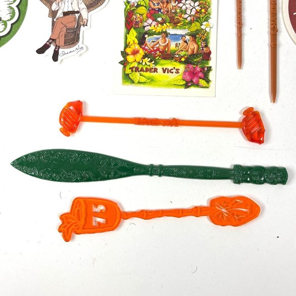 Trader Vics 75th Anniversary Lot Tiki Postcards Matches Swizzle Coasters Sticker - Picture 6 of 12